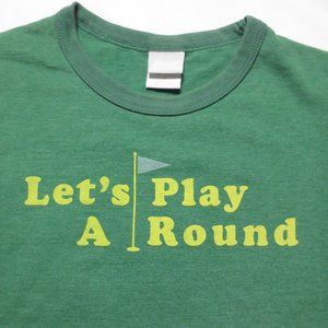 UTILITY womens WANNA PLAY A ROUND golf GREEN tee RINGER hole T-SHIRT size S